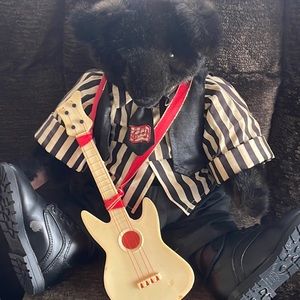 Excellent Used Condition~Custom Made Faux Fur Brown Jointed Dressed Musical Bear